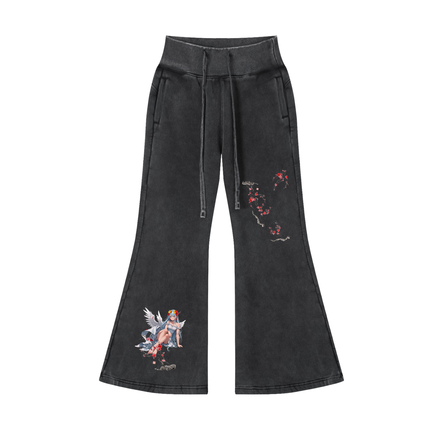 Vintage Washed Flared Fleece Pants