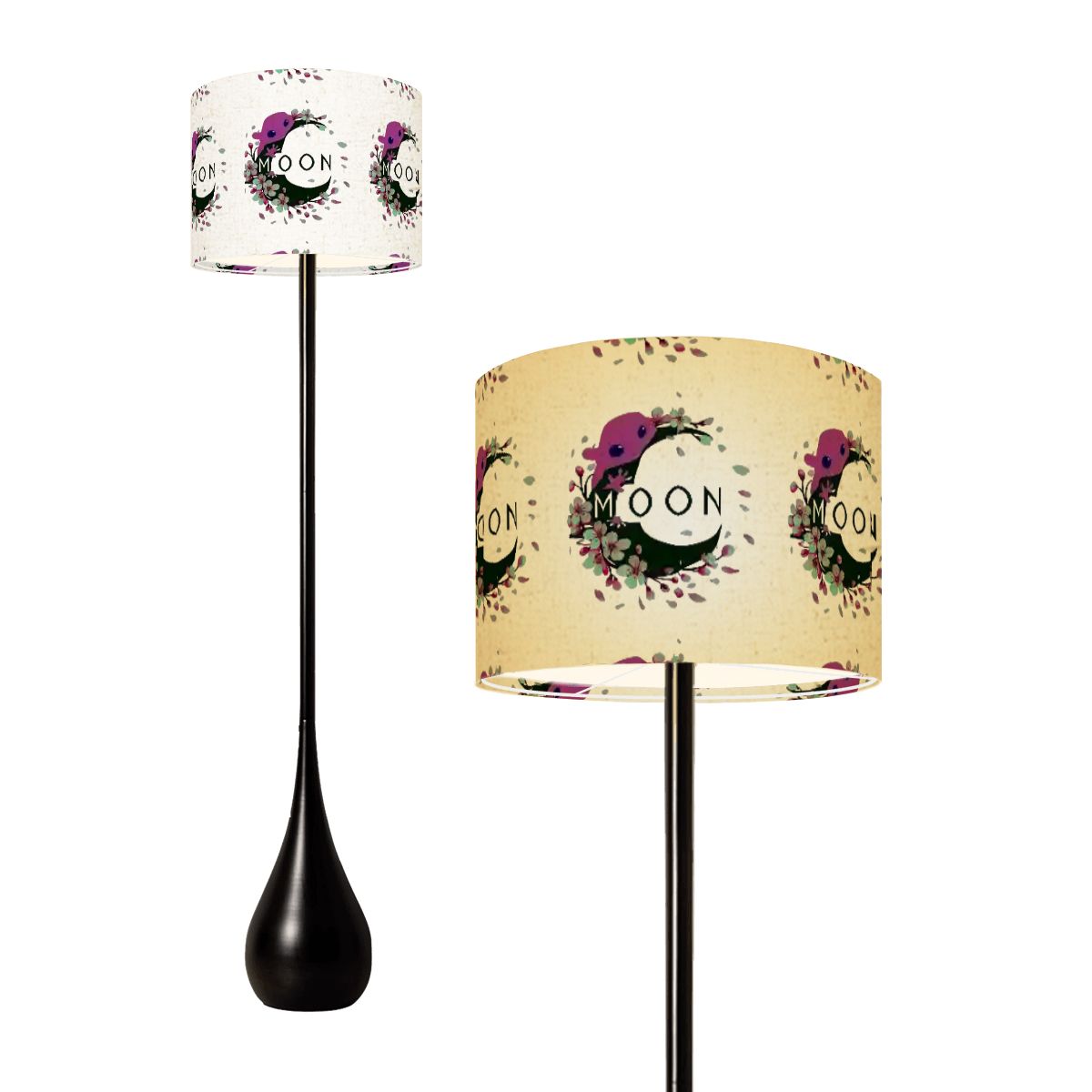 Ax Moon Cherry Blossom Teardrop Shaped Floor Lamp