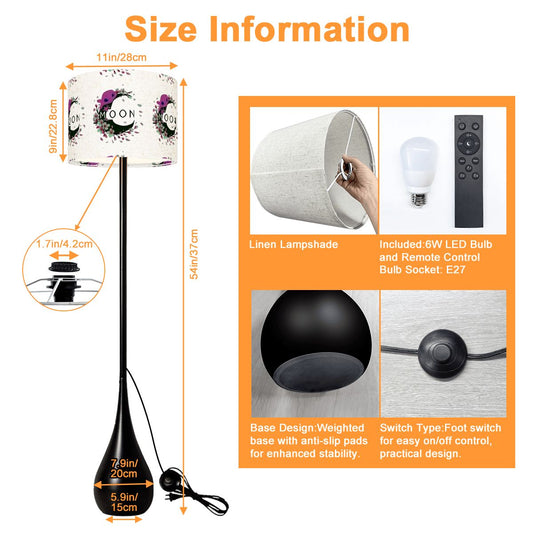 Ax Moon Cherry Blossom Teardrop Shaped Floor Lamp