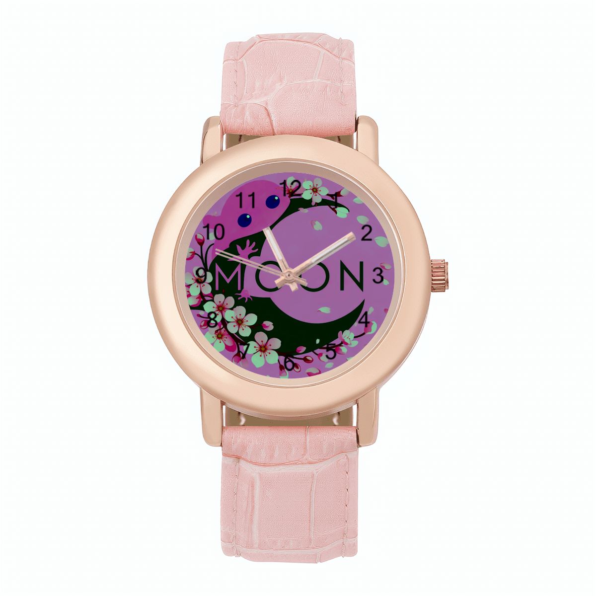 Ax Moon Cherry Blossom Women's Leather Watch