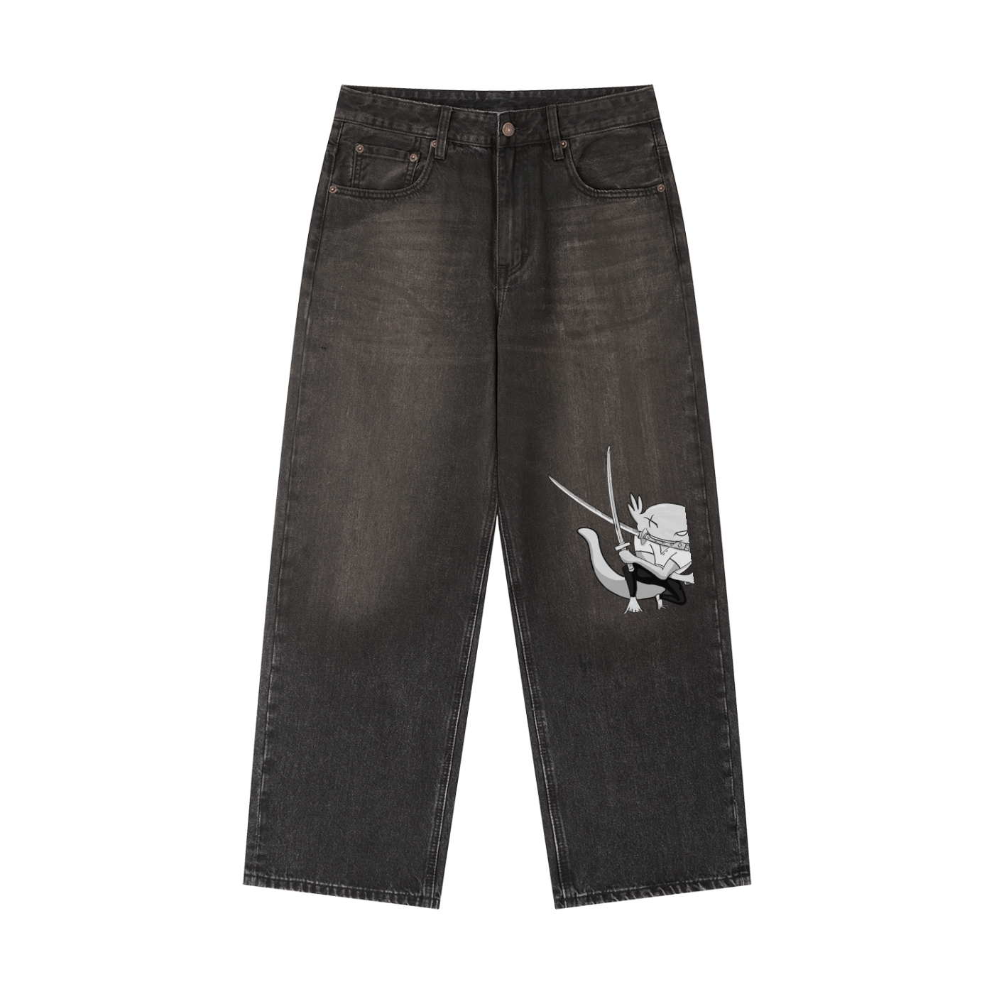 Ax Moon Sword Vintage Wash Heavyweight Denim Jeans