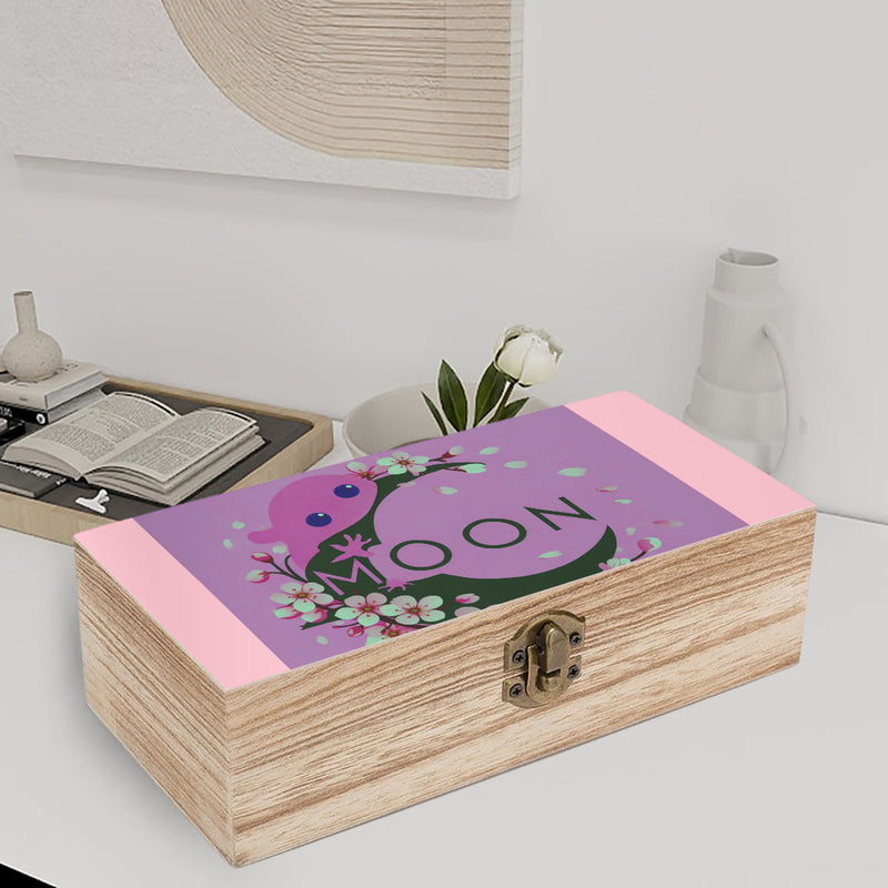 Ax Moon Cherry Blossom Wooden Storage Box