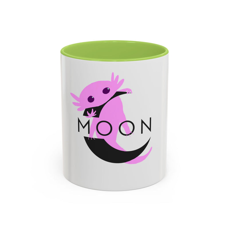 Axolotl Moon Coffee Mug — Cute Pink Axolotl Moonrise Accent Mug (11/15oz)