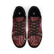 Ax Moon Low-Top Leather Sneakers — Maroon Retro Cassette Graphic