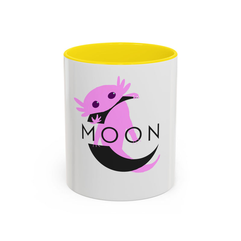 Axolotl Moon Coffee Mug — Cute Pink Axolotl Moonrise Accent Mug (11/15oz)
