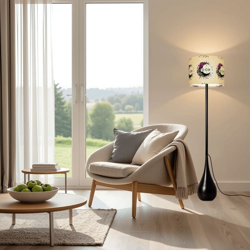 Ax Moon Cherry Blossom Teardrop Shaped Floor Lamp