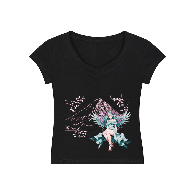 Moon Angel Essential V-Neck Bodycon T-Shirt