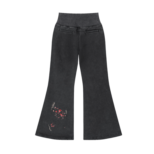 Vintage Washed Flared Fleece Pants