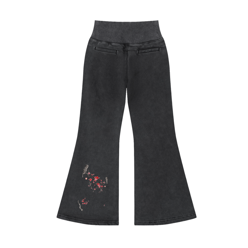 Vintage Washed Flared Fleece Pants