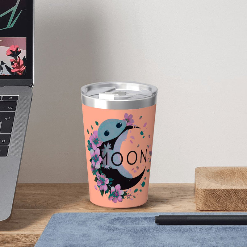 Ax Moon Blossom Stainless Steel Water Bottle With Straw (12oz)