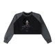 Moon Rai Sword Raw-Hem Color-Block Raglan Crop Sweatshirt