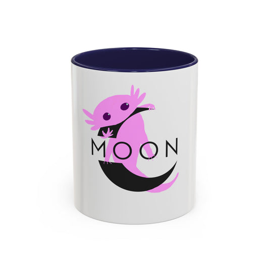 Axolotl Moon Coffee Mug — Cute Pink Axolotl Moonrise Accent Mug (11/15oz)