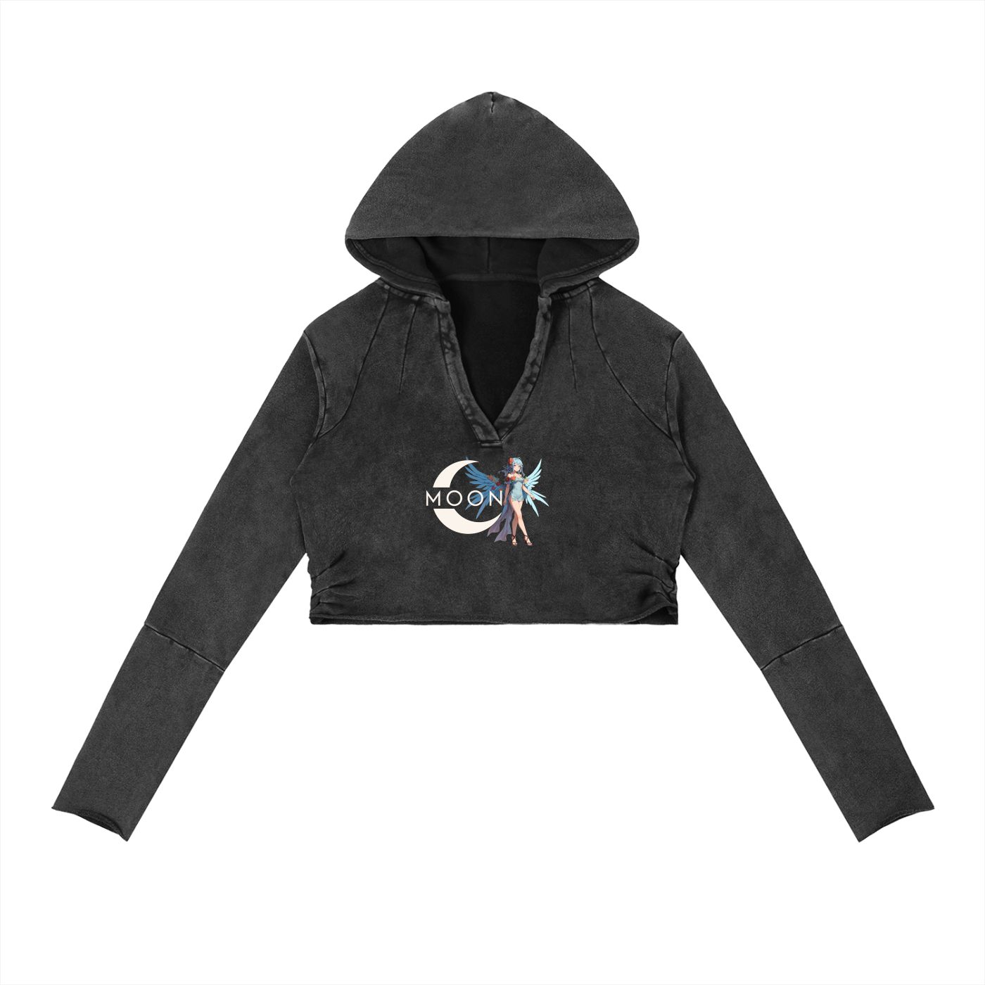 Vintage Washed Raw Edge Hoodie