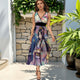 Sleeveless V-Neck Maxi Dress with Ruffled Hem