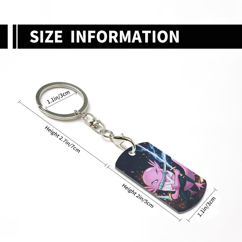 Ax Moon Ice Rectangular Metal Keychain