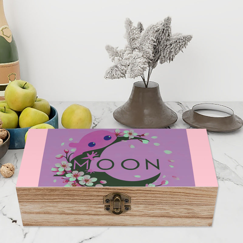 Ax Moon Cherry Blossom Wooden Storage Box