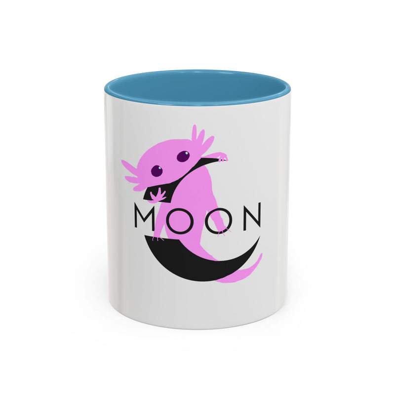 Axolotl Moon Coffee Mug — Cute Pink Axolotl Moonrise Accent Mug (11/15oz)