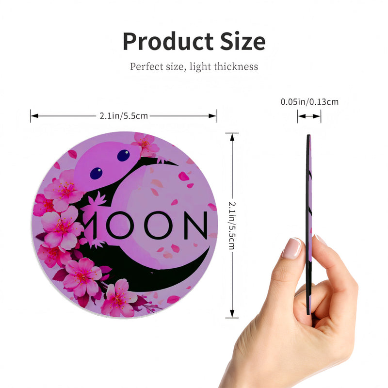 Ax Moon Cherry Blossom Round Fridge Magnets