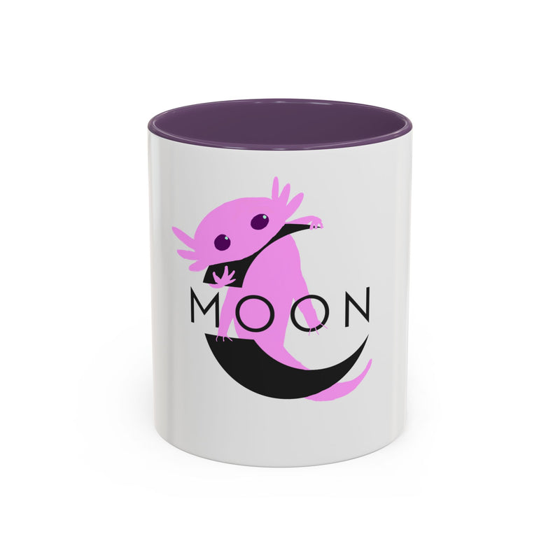 Axolotl Moon Coffee Mug — Cute Pink Axolotl Moonrise Accent Mug (11/15oz)