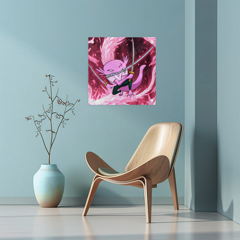 Ax Moon Flame Acrylic Wall Art Prints Square (Punched Type)