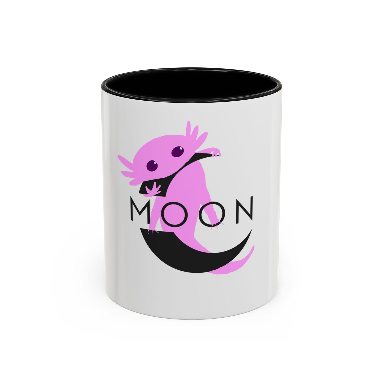 Axolotl Moon Coffee Mug — Cute Pink Axolotl Moonrise Accent Mug (11/15oz)