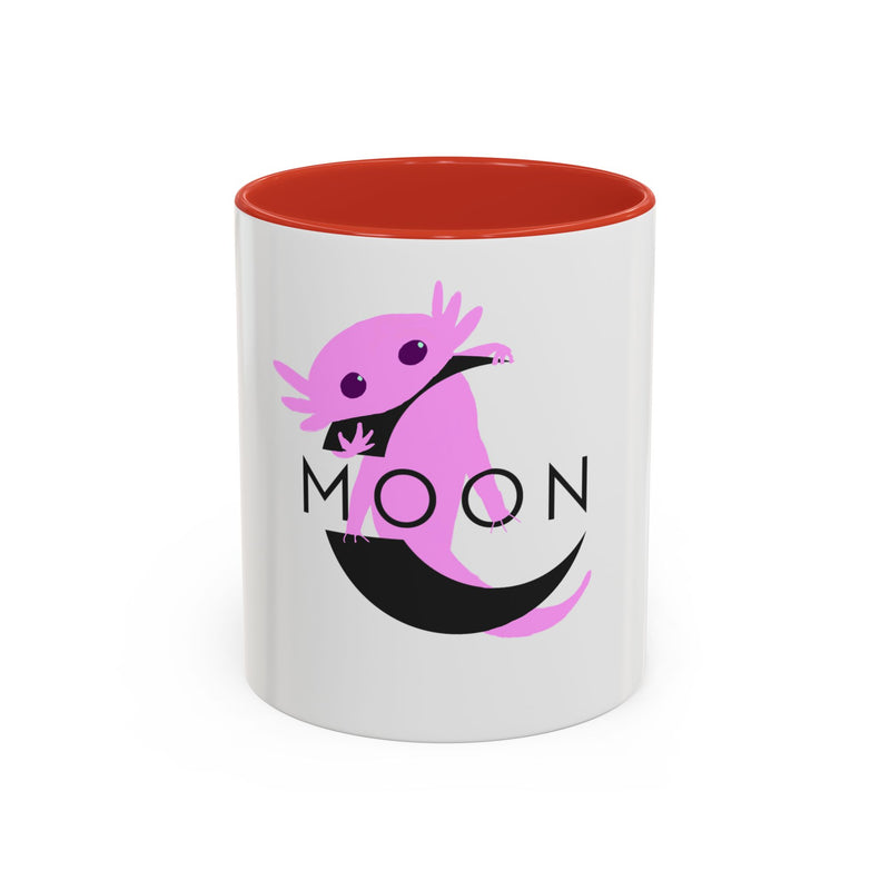 Axolotl Moon Coffee Mug — Cute Pink Axolotl Moonrise Accent Mug (11/15oz)