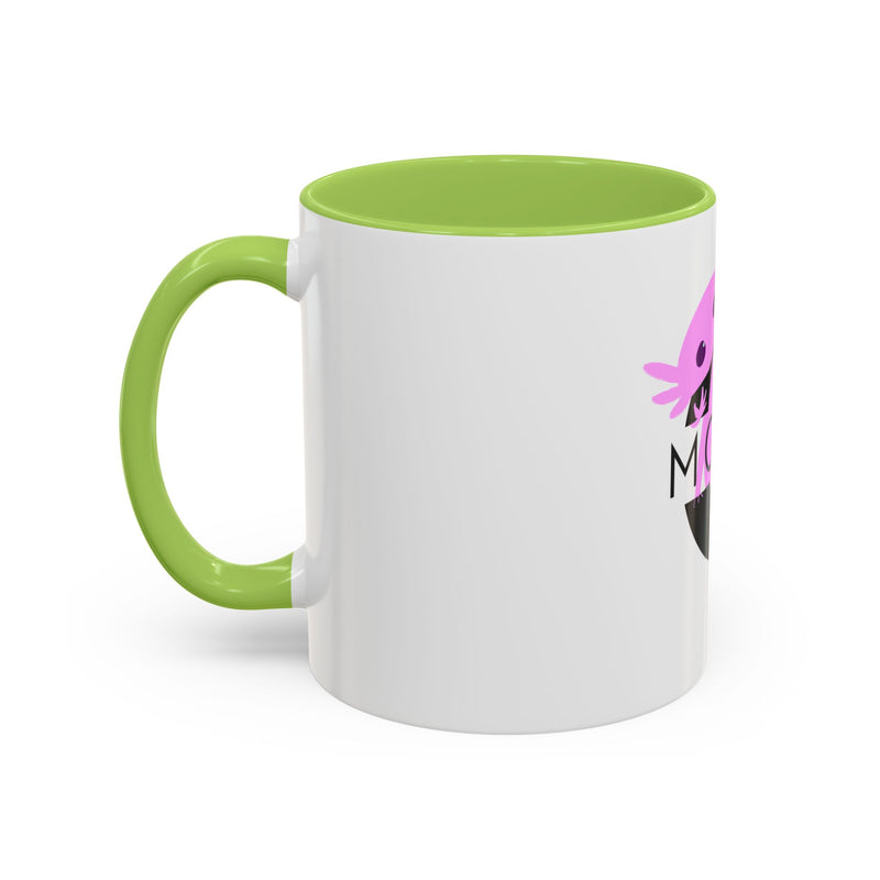 Axolotl Moon Coffee Mug — Cute Pink Axolotl Moonrise Accent Mug (11/15oz)