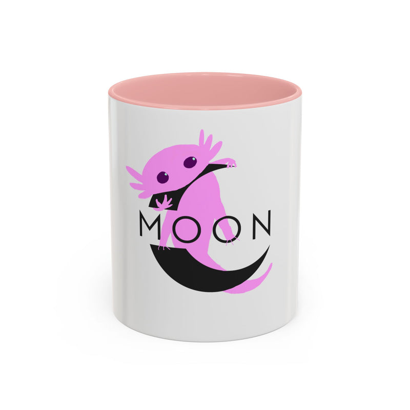 Axolotl Moon Coffee Mug — Cute Pink Axolotl Moonrise Accent Mug (11/15oz)