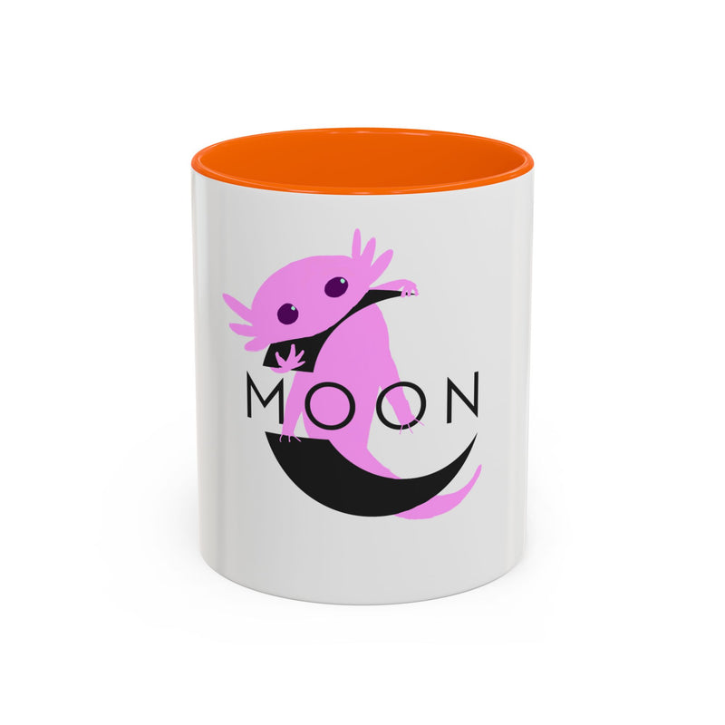 Axolotl Moon Coffee Mug — Cute Pink Axolotl Moonrise Accent Mug (11/15oz)