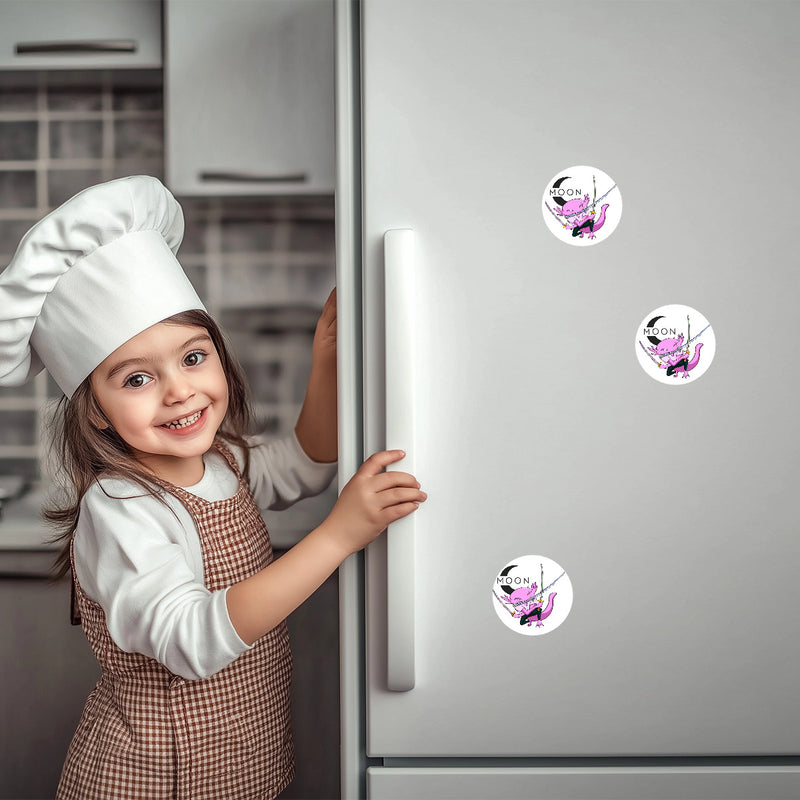 Ax Moon Flame Round Fridge Magnets