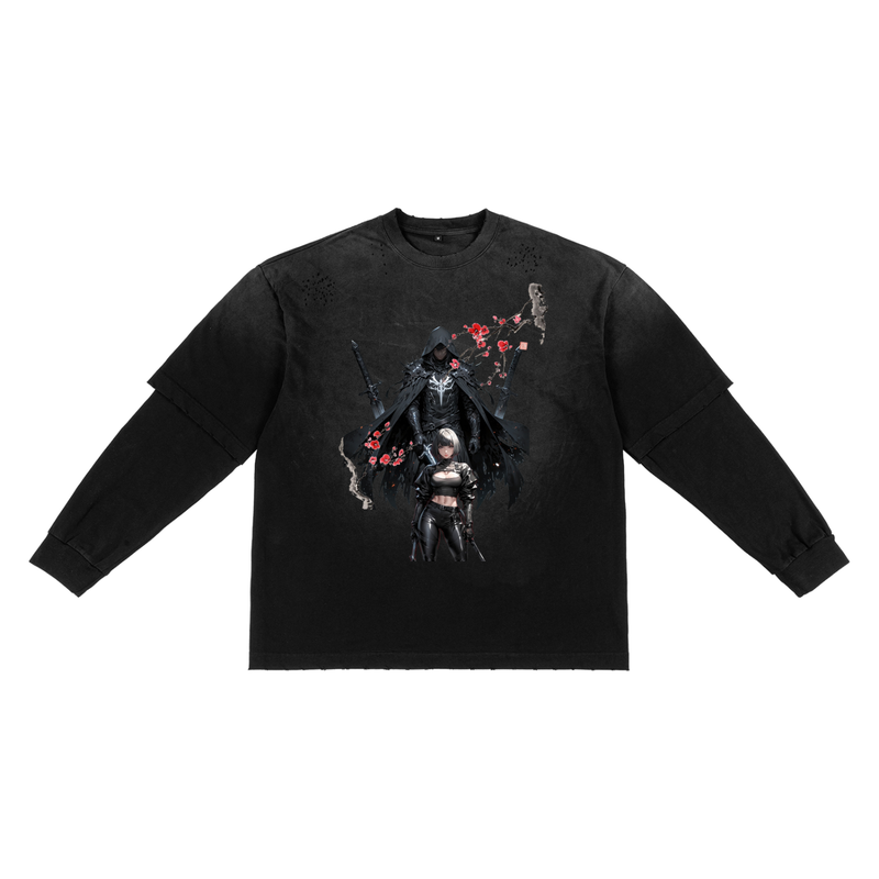 Sunfade Hand-Frayed Faux Two-Piece T-Shirt