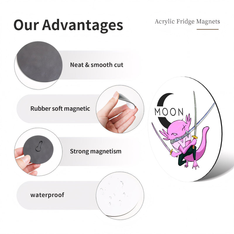 Ax Moon Flame Round Fridge Magnets