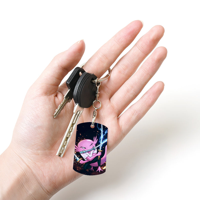 Ax Moon Ice Rectangular Metal Keychain