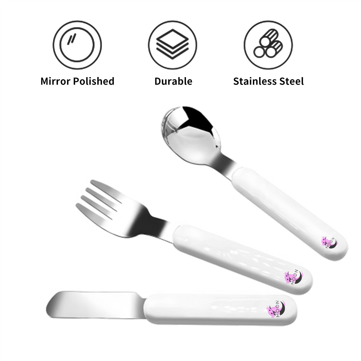 Moon Kids Cutlery Set Straight Handle
