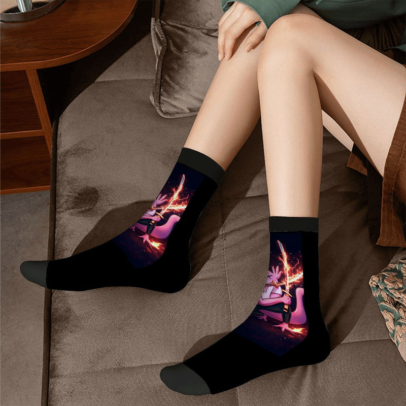 Ax Moon Flare Color Contrast Crew Socks (Made in USA)