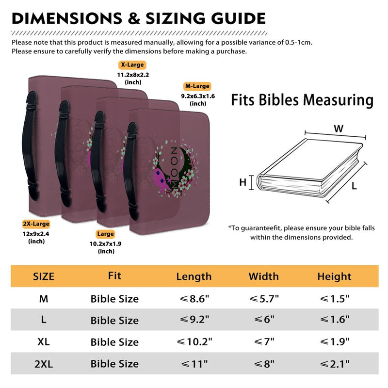 Ax Moon Cherry Blossom PU Leather Bible Cover