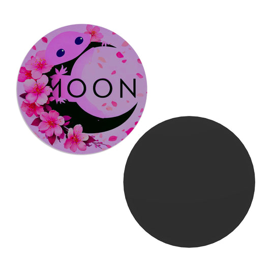 Ax Moon Cherry Blossom Round Fridge Magnets