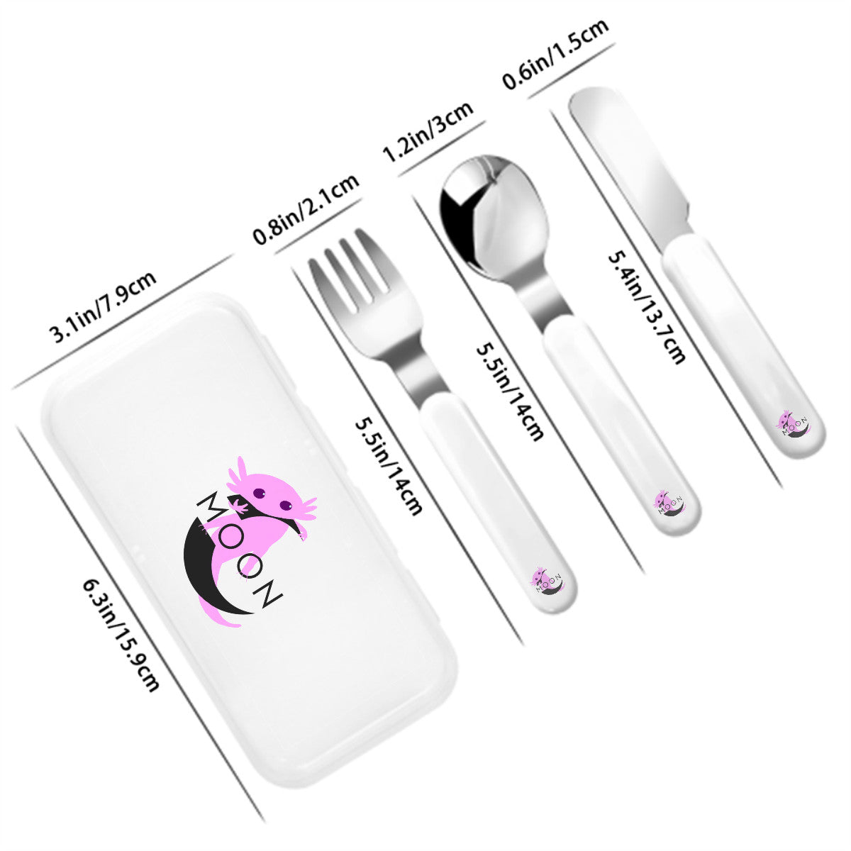Moon Kids Cutlery Set Straight Handle