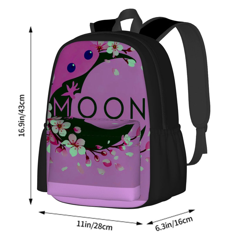 Ax Moon Cherry Blossom , Large Capacity Oxford Backpack with Cloth Side Pocket